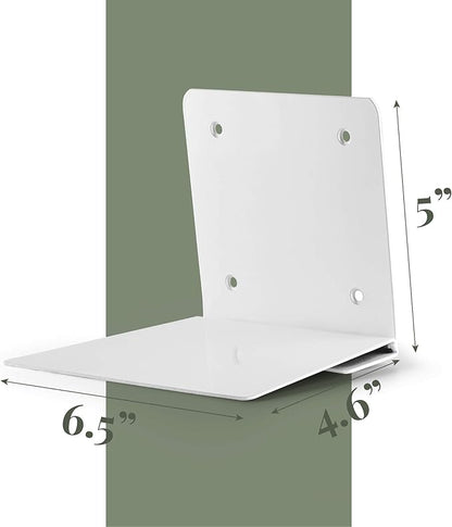 Set of 4 Invisible Floating Bookshelf, Heavy Duty Wall Mounted Book Organizer, Metal Shelves Holder for Books, Large Size (White)