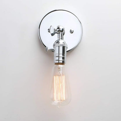 Permo Minimalist Single Socket 1- Light Wall Sconce Lighting with On/Off Switch (Chrome)