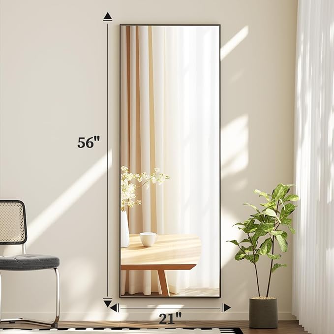 BEAUTYPEAK Full Length Mirror with Stand, 56