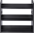 3 Tier Bamboo Spice Rack, Spice Rack Organizer, Seasoning Jars Rack Shelf Spice Organizer for Kitchen Counter or Wall Mounting, Spice Storage Holder with handles, Jars Not Included, Black