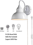 Bright White Modern Wall Light Fixture Plug-in Wall Sconce 7-inch Gooseneck Wall lamp for Bedroom Living Room Porch Entryway Garage