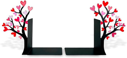 Book Holder Tree with Flowered Heart – Romantic Bookend Tree of Life – Geguton