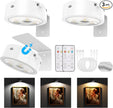 3-Pack Picture Lights for Wall, Rechargeable Battery Magnetic Poster Lights with Remote Dimmable 3-Color Temps & Timer, LED Art Display Lighting for Paintings, Frames & Wall Art Decor (White)