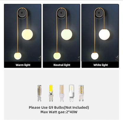 Modern Gold Wall Sconce Mid Century Gold Wall Lamp U-Shape Linear Wall Light with Milk Glass Shade Wall Lamp for Bedside Dining Room Bathroom