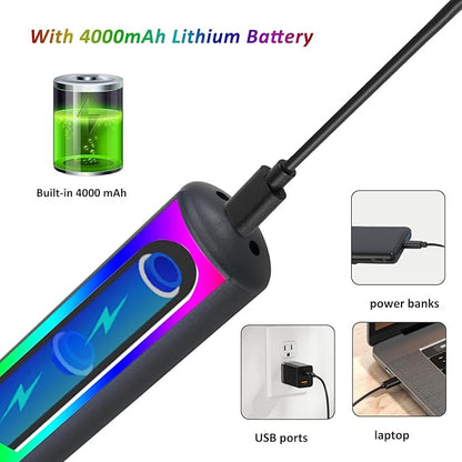 Picture Light, Battery Operated Picture Light with Remote, Rechargeable Picture Frame Light, 32 LED, 16 Color Changing, Art Light for Paintings for Display, Picture-Black