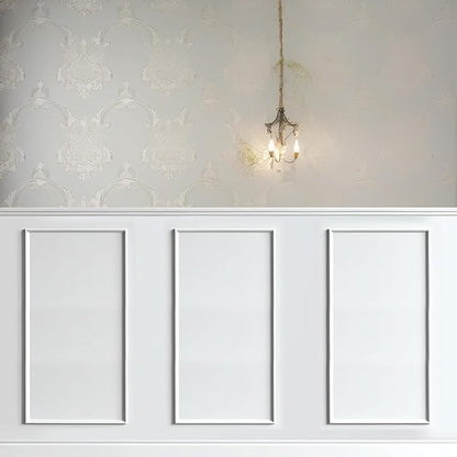 3 Set Accent Wall Molding Kit Peel and Stick Wainscoting Panels Board and Batten Wall Panel Kit White Pre Cut Chair Rail Moulding for Walls Picture Frame