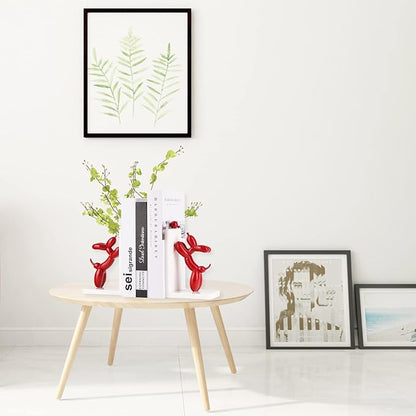 Cute Balloon Dog Bookends - Animal Book Stoppers for Kids' Books, Unique Home Office Decor