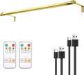Battery Operated Wireless Picture Light，Rechargeable/Plugged in 31.5inch Painting Display Light,Remote Control Wall Lights with Three Modes and Timing for Art Frame (Gold)