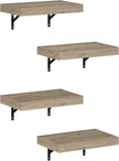 Furinno Tanna Floating Shelves for Wall Set of 4, 15-Inch Wall Shelf, Triple Thick Floating Mounted Shelf, for Bathroom, Home Office, Living Room, Natural