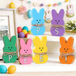 DIYDEC Easter Decorations for Home 6 Pcs Easter Bunny Table Decor Wooden Rabbit Table Signs with Jute Rope Freestanding Rabbit Decoration for Tiered Tray Mantel Shelf Office Easter Party Supplies