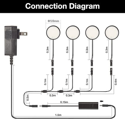 WOBANE LED Under Cabinet Lights, Black Puck Lights, 9W 700Lumens, Remote Control, Dimmable Counter Lighting for Kitchen, Closet, Shelf, 2700K Warm White,Super Bright,Timing, Ultra Thin, Set of 4