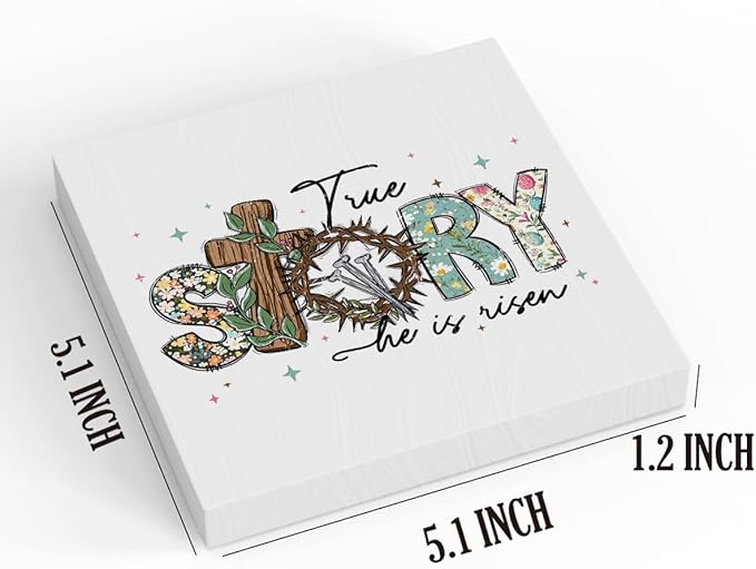 He Is Risen Sign Easter Religious Decorations Christian Easter Decor Spring Decor Wooden Box Sign for Home Office Bedroom Living Room Desk Shelves