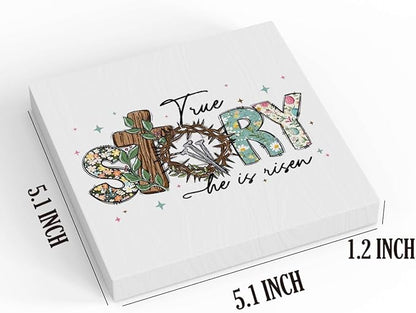 He Is Risen Sign Easter Religious Decorations Christian Easter Decor Spring Decor Wooden Box Sign for Home Office Bedroom Living Room Desk Shelves