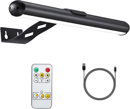 Rechargeable Picture Light Battery Operated, Wireless Painting Light with Remote Control,Metal Art Light Dimmable Display Lamp,3 Modes with Timer for Dartboard Frame Picture Gallery
