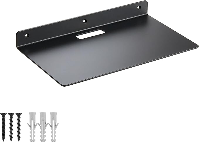 Small Wall Shelf,3.0mm Aluminum Alloy Small Floating Shelf,for Bathroom, Bedroom, Living Room, Kitchen,Office(16 inch Floating Shelf)