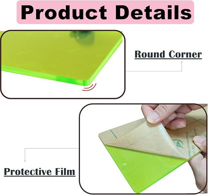 iobiotio 12 inch Floating Shelves, Coloful Wall Shelves for Bedroom Living Room Home Decoration, Bathroom Shelves Storage, 12 inch, 2 Pcs, Neon Clear Green