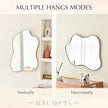 Irregular Wall Mirror Gold Wave Shaped Metal Framed Wall Mirror for Bathroom Bedroom Entryway Living Room Wall Decor 30.5