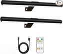 Picture Light 2pack 13inch with Remote Control,Rechargeable Battery Painting Light for Art Display,Led Accent Art Light for Wall Gallery Pictures Painting Dartboard Full Metal Dimmable
