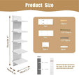 5 Tier Shelves for Wall, Decorative Wall Mounted Vertical Shelving Column Decor 30 Inch H Mounted Floating Storage Organizer Natural Finish Wall Shelf for Living Room, Bedroom, Bathroom