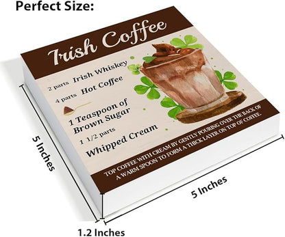 St Patricks Day Decorations - St. Patrick's Day Decor - Irish Coffee Bar Wooden Sign Home Kitchen Coffee Bar Table Shelf Desk Decor 5×5 Inches