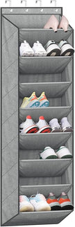 SLEEPING LAMB Over The Door Shoe Organizer for Closet with Large Deep Pockets, Narrow Shoe Rack for Door Hanging Boots Storage, Grey