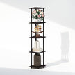 Furinno Turn-N-Tube Storage Shelves, 5-Tier Book Shelf, Corner Shelf, Toolless Open Shelves, for Organization and Storage, Living Room, Home Office, Hallway, Bedroom, Dark Walnut