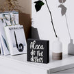Funny Kitchen Wooden Box Sign Plaque Alexa Do the Dishes Black Wood Box Sign Rustic Art Home Kitchen Shelf Desk Decor 5 x 5 x 1 Inches…
