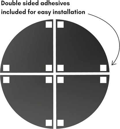 Americanflat Adhesive Mirror Tiles - Set of 4 Quarters Circle Mirrors for Wall and Home Decor - Peel and Stick Mirrors - Modern Glass Mirror for Bathroom, Bedroom, Living Room
