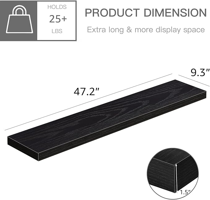 QEEIG Floating Shelves for Wall 47.2