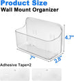 Diesisa Acrylic Wall Mount Organizer, Self Adhesive Organizer for Wall, Cabinet Door Organizer, with Self Adhesive Tape, for Bathroom, Pantry, Kitchen, Laundry, Utility Room, Inside of Cabinet Door