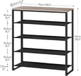 HOOBRO Shoe Rack, 5 Tier Shoe Storage Organizer with 4 Oxford Fabric Shelves and Top Panel, Holds 16-20 Pairs of Shoes, for Entryway and Closet, Industrial, Greige and Black BG50XJ01