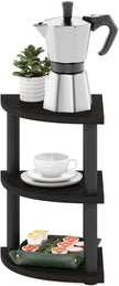 Furinno Turn-N-Tube Kitchen Countertop Organizer, 3-Tier Corner Countertop Organizer Shelf, Corner Shelf, for Kitchen, Pantry, Organizers and Storage, Espresso