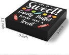 Funny Christmas Candy Buffet Wooden Box Sign Plaque Life is Sweet Candy Buffet Please Take a Treat Wood Box Sign Rustic Art Home Shelf Desk Decor 5 X 5 Inches