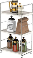 3-Tier Bathroom Countertop Organizer -Makeup Organizer -Corner Storage Shelf- Kitchen Spice Rack Standing Shelf-Great for Vanity, Bathroom, Bedroom, Kitchen (Silver & White)
