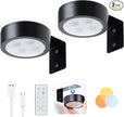 2 Pack Wireless Picture Lights for Wall, Magnetic Black Rechargeable Picture Light Battery Operated with Remote 3 Lighting Modes Painting Light for Art Display, Battery Wall Lights for Photo Gallery