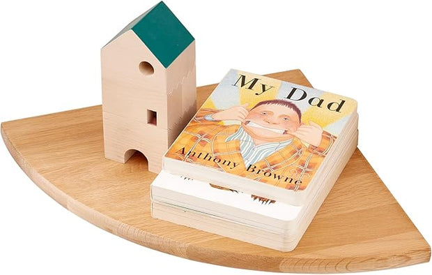 Oak Corner Shelf 9 inches Natural Wood Floating Corner Shelves Round End Wall Mounted Display Shelf Corner Plant Stand for Bathroom Kitchen Bedroom Livingroom Floating Shelves