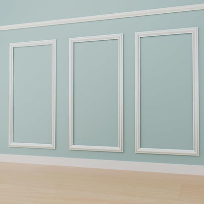 3 PCS Premade Wainscoting Panels peel and stick Accent Wall Panels For Interior Wall Decor Easy DIY Build And Batten Chair Rail & Picture Frame Door Decor (12 x 24 in)