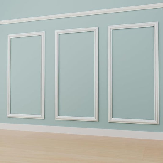 3 PCS Premade Wainscoting Panels peel and stick Accent Wall Panels For Interior Wall Decor Easy DIY Build And Batten Chair Rail & Picture Frame Door Decor (12 x 24 in)
