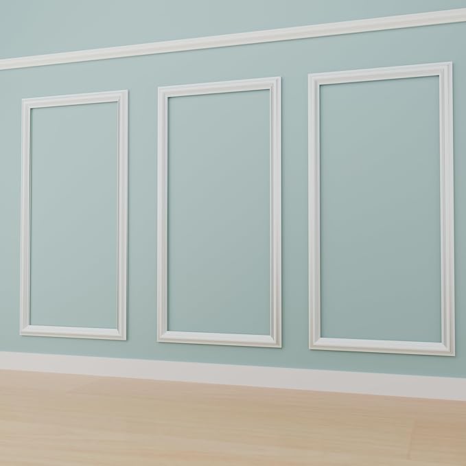 3 PCS Premade Wainscoting Panels peel and stick Accent Wall Panels For Interior Wall Decor Easy DIY Build And Batten Chair Rail & Picture Frame Door Decor (12 x 24 in)