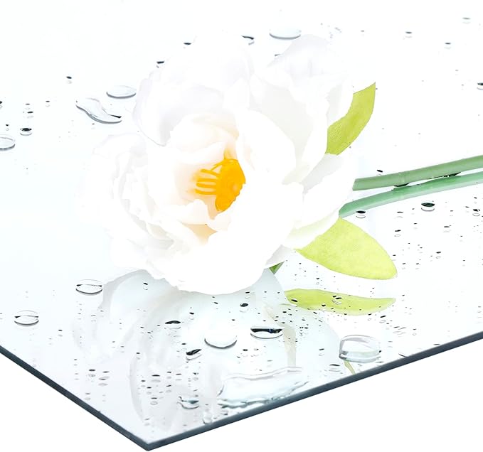 F2C Frameless Full Length Glass Flat Wall Mirror Tiles, 14'' x 14'' x 8PCS Set, Square Large Body Wall Mirror for Home, Living Room, Bathroom, Gym, Door