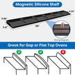 Hydream Stove Top for Silicone Shelf,30 Inch Magnetic Shelf Over the Stove Spice Rack,Kitchen Organizer Magnet Above Stovetop Back of Flat Storage Suctioned-Black
