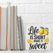 Inspirational Quote Life is Short Make it Sweet Wood Box Sign, Rustic Lemon Print Accessories Wood Plaque, Woods Table Decorative Signs for Office Home Tabletop Shelf, Farmhouse Gifts for Women Family