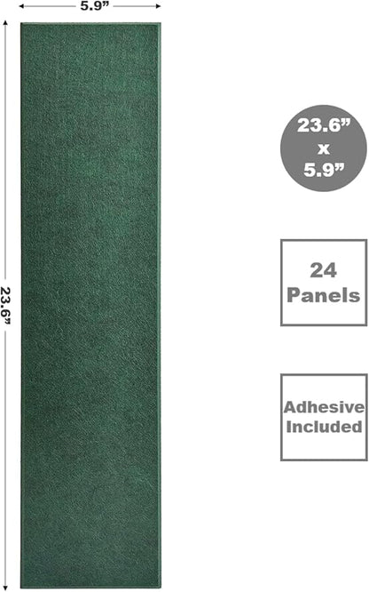 Shiplap Felt Wall Panels for Interior Wall Decor, Accent Wall Paneling for Bedroom Living Room & Office, Peel and Stick, Sound Absorbing – 24 Pack Felt Tiles with Adhesive – Aurora Green