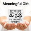 Funny Bathroom Signs Dog Bathroom Decor Rustic Put the Lid Down the Dog Has a Drinking Problem Wooden Sign Home Bathroom Restroom Toilet Table Desk Shelf Decorations 5×5 Inches