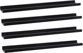 Long Floating Shelves 36 Inches Set of 4,Wood Picture Shelf for Wall with Ledge,Photo Frames Display Shelves Wall Mounted for Living Room Bedroom Kids Nursery,Home Decor (Rustic Black, 36