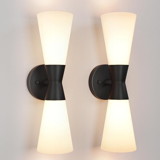Wall Sconces Set of 2 for Bathroom, Modern Indoor Vanity Light Fixtures 17