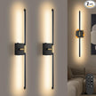 Wall Sconces Set of 2 Battery Operated, Wireless USB Rechargeable Wall Lights with Remote Control, 360° Rotation, 8000mAh LED Dimmable Picture Lamp for Living Room,Bedroom,Hallway (30in Black)