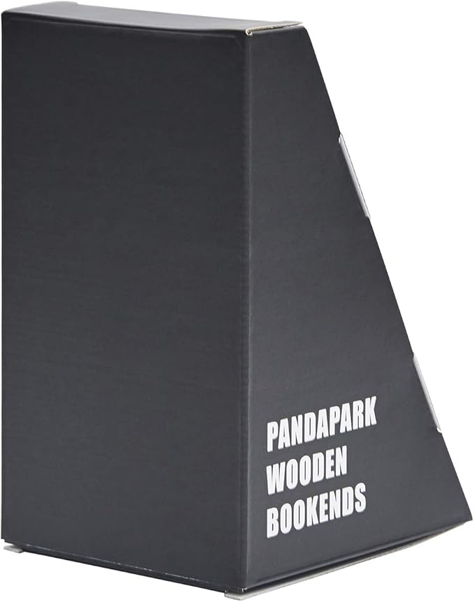 Pandapark Wood,Non-Skid Bookend for Shelves,Heavy Duty,Book Stand for CDs,1 Pair