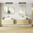 Gold Framed Bathroom Mirror, Brushed Gold Bathroom Vanity Wall Mirror, Rounded Rectangle Gold Frame Mirror, Tempered Glass, Anti-Rust, Hangs Horizontally or Vertically (24