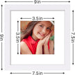 Vittanly 8x8 Picture Frames Set of 9, Shatter Resistant Plexiglass, Display 4x4 Pictures with Mat or 8x8 without Mat, Photo Frames for Wall Mount, Engineered Wood, White